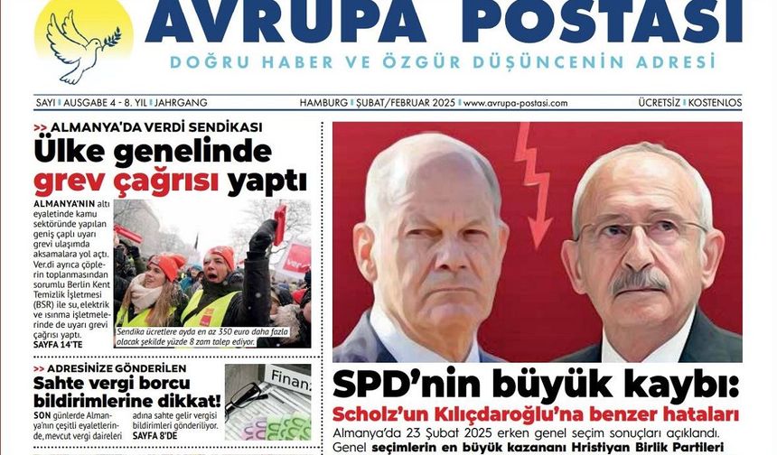 Avrupa Postası'nın Şubat 2025 sayısı ile okurlarımıza 'Merhaba' diyoruz